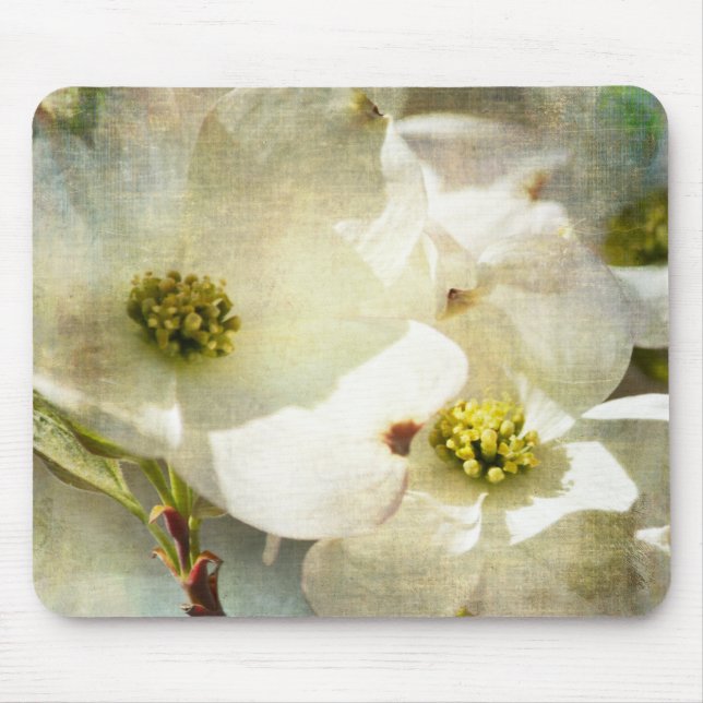Mousepad Flores Brancas De Dogwood (Frente)