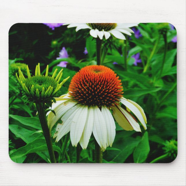 Mousepad Flores brancas e laranja (Frente)