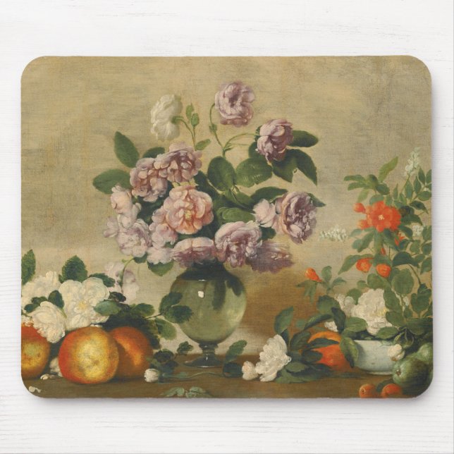 Mousepad Flores Brancas e Rosa (Pêonias Ainda Vidas) (Frente)
