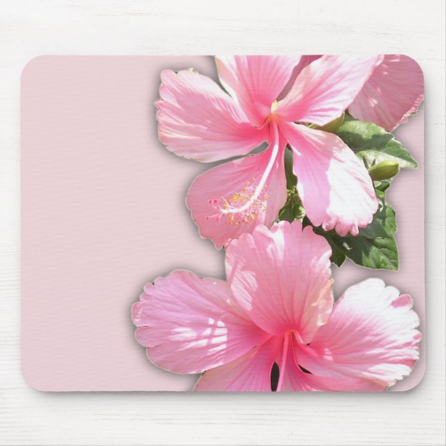Mousepad Flores Brilhantes de Hibiscus Rosa (Frente)