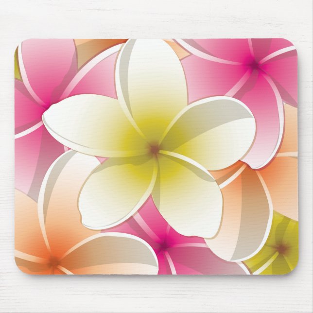 Mousepad Flores Brilhantes Frangipani/ Plumeria (Frente)