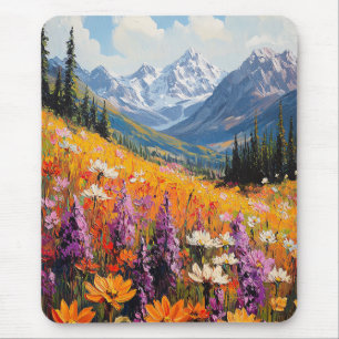 Mousepad Flores Cênicas e Montanhas de Belas Artes
