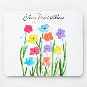 Mousepad Flores coloridas aquarela Floral Natureza chic