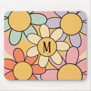 Mousepad Flores coloridas bonitas de cor retrógrada estilo