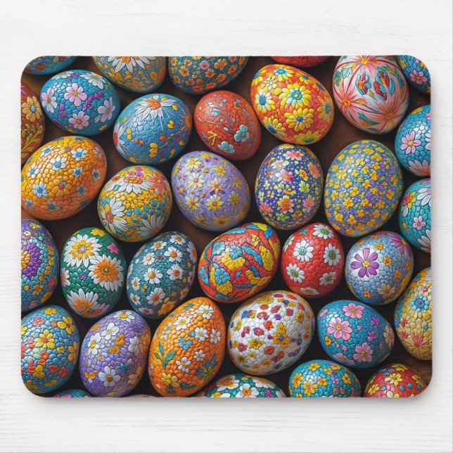 Mousepad Flores Coloridas De Ovos De Páscoa (Frente)