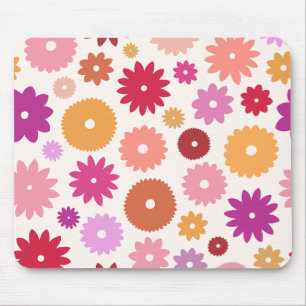Mousepad Flores Coloridas Grande Padrão