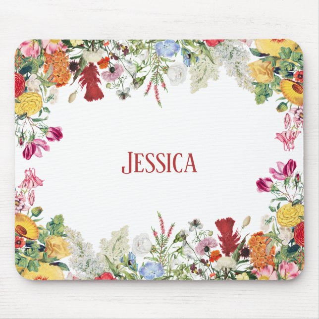 Mousepad Flores Coloridas para Jardins Florais Personalizad (Frente)