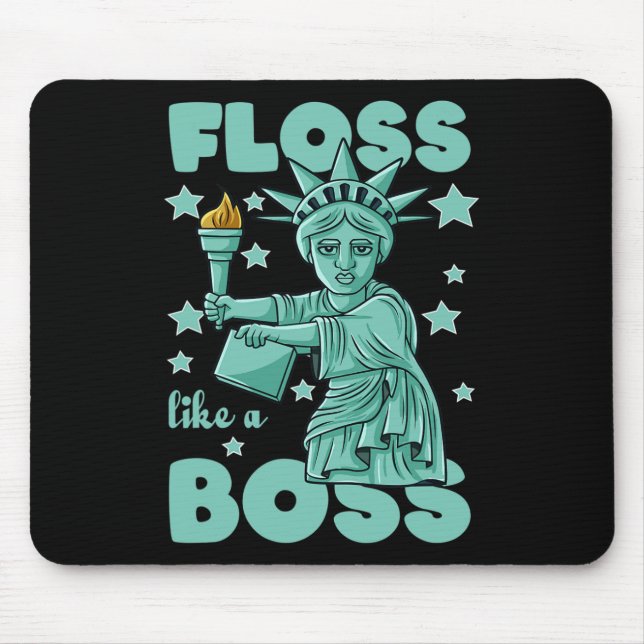 Mousepad Flores Como Uma Estátua Chefe Da Liberdade Em 4 De (Frente)