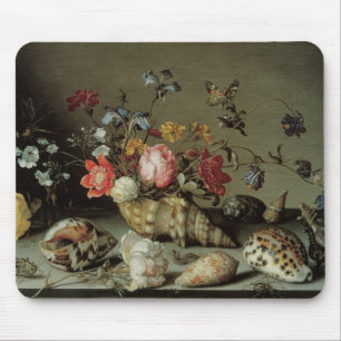Mousepad Flores, conchas e insetos Balthasar van der Ast