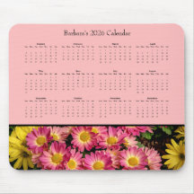 Flores Cor-de-Rosa: Personalize o calendário de 20