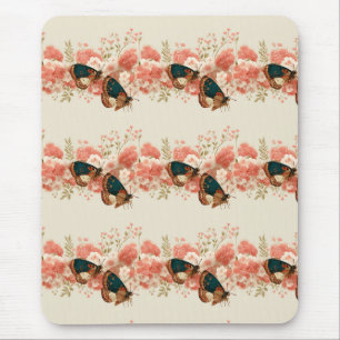 Mousepad Flores Cor-de-Rosa Vintage da Primavera com Borbol
