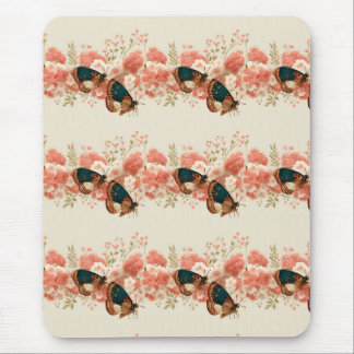 Mousepad Flores Cor-de-Rosa Vintage da Primavera com Borbol