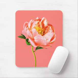 Mousepad Flores   Coral Peony Blossom