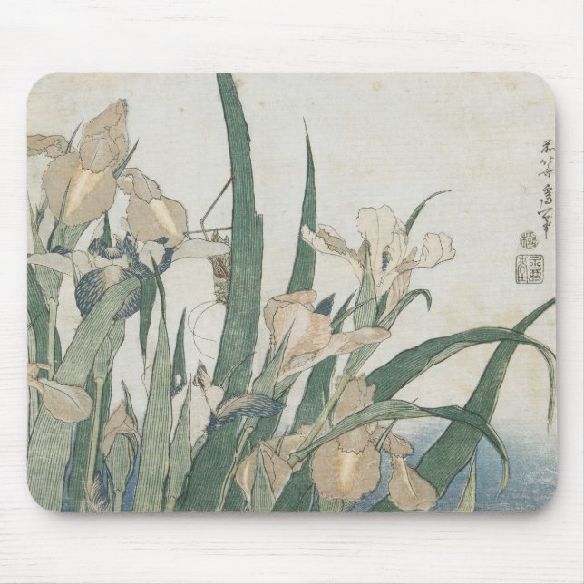 Mousepad Flores da íris e gafanhoto, c.1830-31 (Frente)
