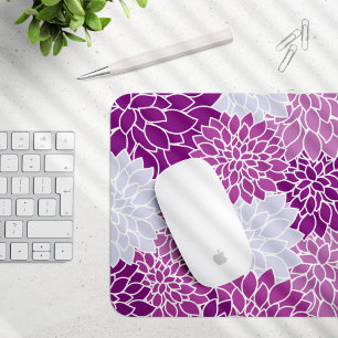 Mousepad Flores Dahlia, Padrão De Flores, Dahlia Roxa