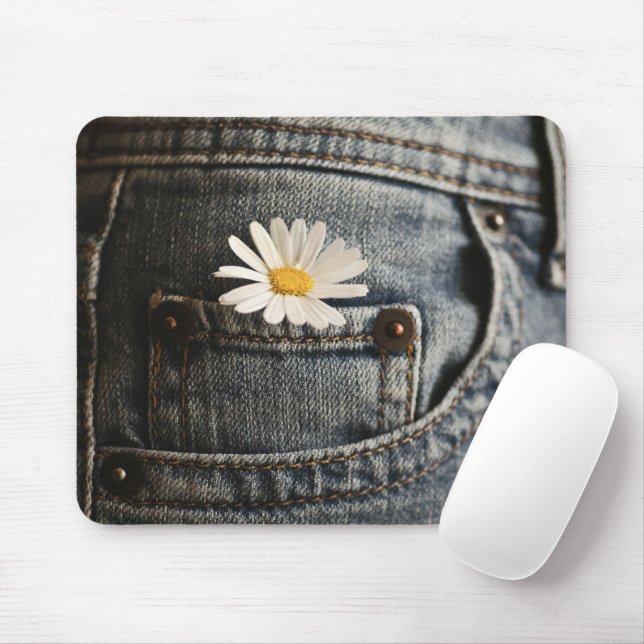 Mousepad Flores | Daisy in Jeans Pocket (Com mouse)