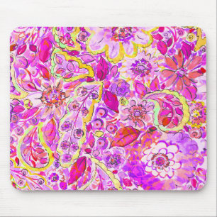Mousepad Flores-de-abstrato-cor-de-rosa