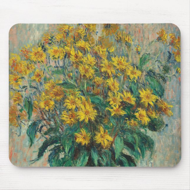 Mousepad Flores de Alcachofra de Jerusalém por Claude Monet (Frente)