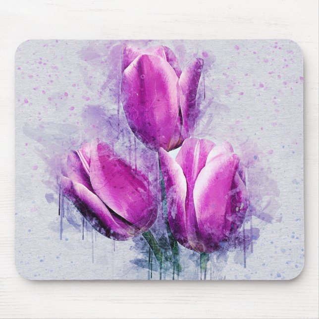 Mousepad Flores de Aquarela (Frente)