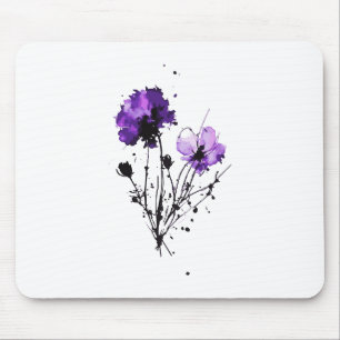 Mousepad Flores de Aquarela abstrato