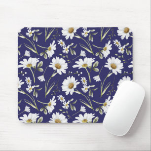 Mousepad Flores de Aquarela Branca