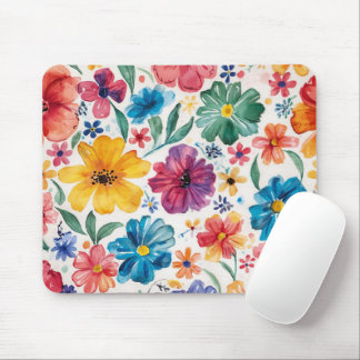 Mousepad Flores de Aquarela Fofas