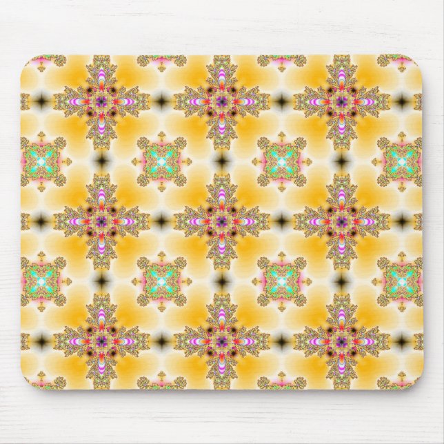 Mousepad Flores de Artdeco no Estilo Retroativo (Frente)