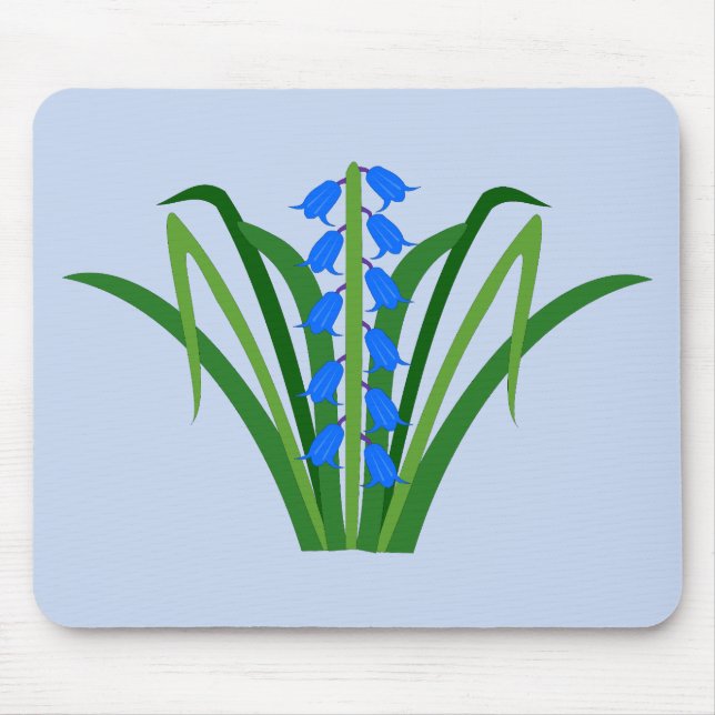 Mousepad Flores de Bluebell Baby Menino Primavera (Frente)