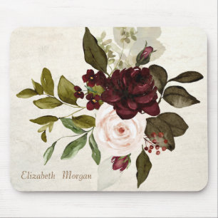 Mousepad Flores de Borgonha em Renda Chic Vintage Case-Mate