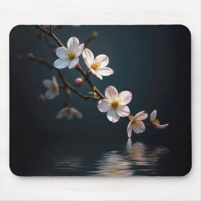 Mousepad Flores De Cereja Com Reflexão De Água (Frente)