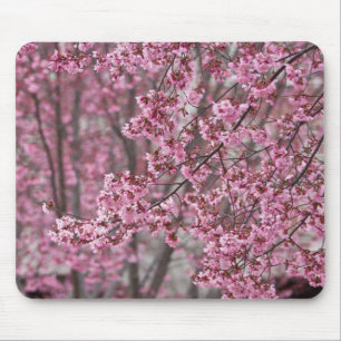 Mousepad Flores de Cerejeira Sakura Cor-de-Rosa Fluindo