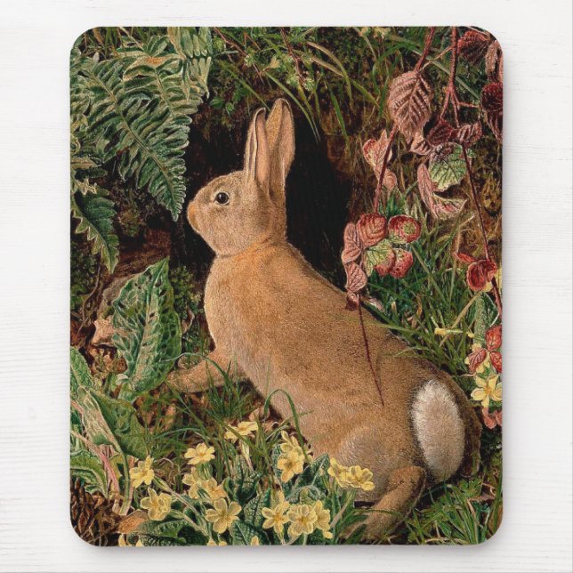 Mousepad Flores de coelhos coelhos ferragens primavera de f (Frente)