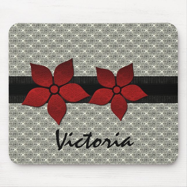 Mousepad Flores de Damasco Bloco de Mão-de-Boca Retirada (Frente)