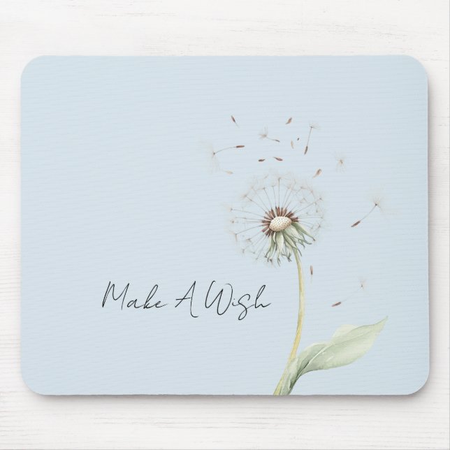 Mousepad Flores de Dandelion Azul Desejo (Frente)
