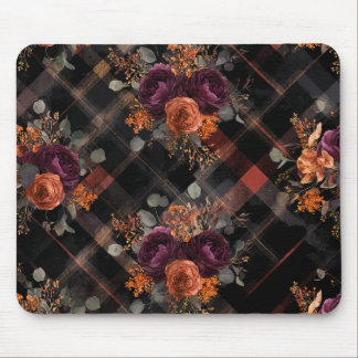 MOUSEPAD FLÔRES DE HALLOWEEN LARANJA E ROXO VINTAGE