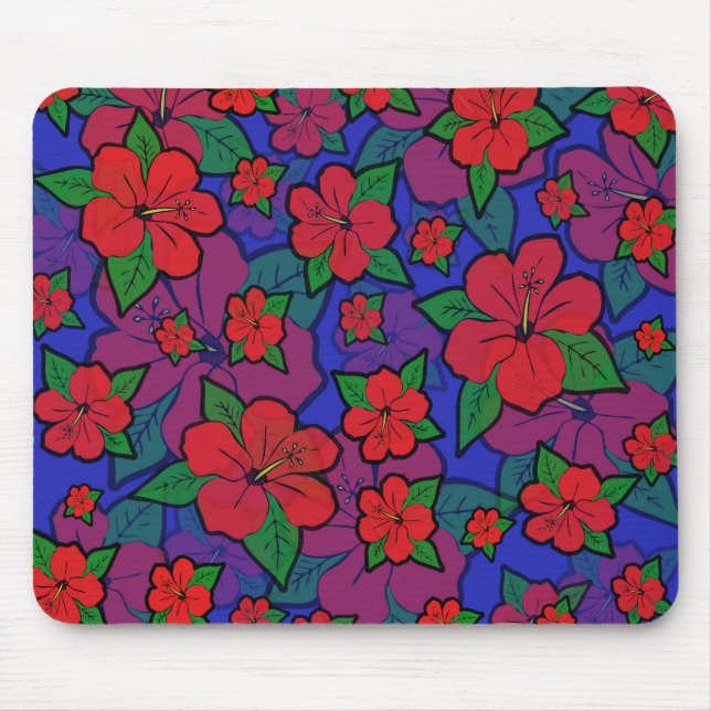 Mousepad Flores de Hibiscus Azul (Frente)