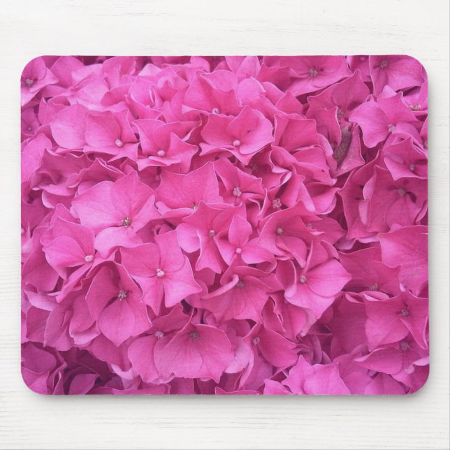 Mousepad Flores de Hortênsia Rosa Brilhante (Frente)