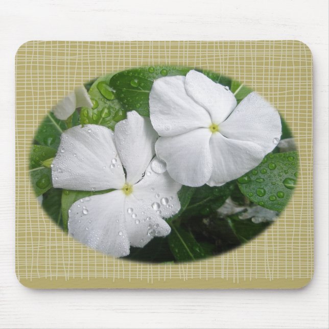 Mousepad Flores de Impatientes Brancos (Frente)
