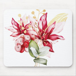 Mousepad Flores de inverno vermelhas poinsettia aquática