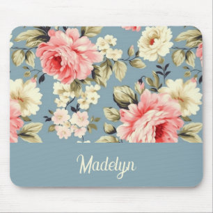 Mousepad Flores de Jardim de Campo Padrão Rótulo Personaliz