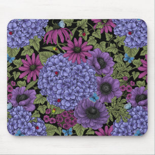 Mousepad Flores de jardim de negros