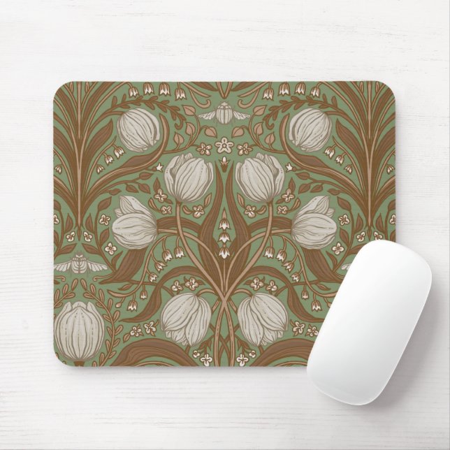 Mousepad Flores de Jardim de Primavera na sálvia (Com mouse)