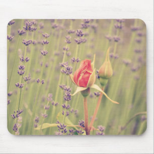 Mousepad Flores de lavanda e Rosa