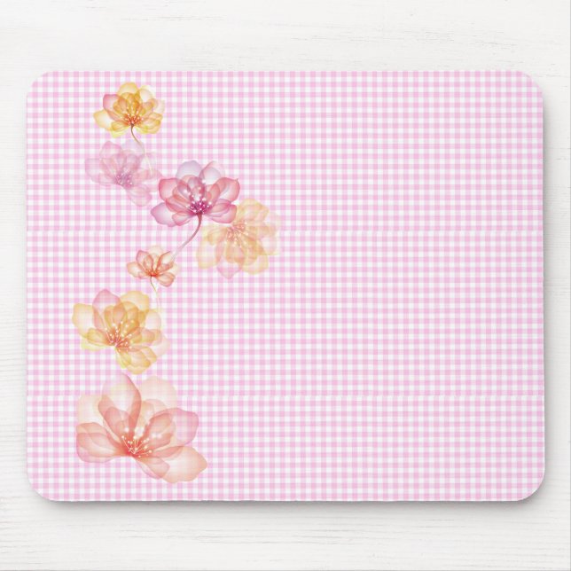 Mousepad flores de lótus em gingham (Frente)