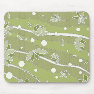 Mousepad Flores de Lotus Verdes nas Bandas
