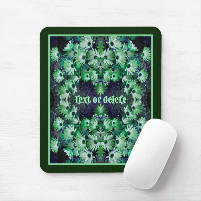 Mousepad Flores de margarida africanas verdes Abstrato pers (Com mouse)