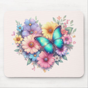 Mousepad Flores de Margarida com uma Lindo Borboleta