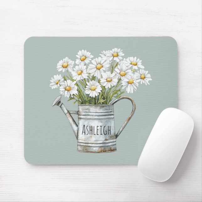 Mousepad Flores de Margarida Verdes (Com mouse)