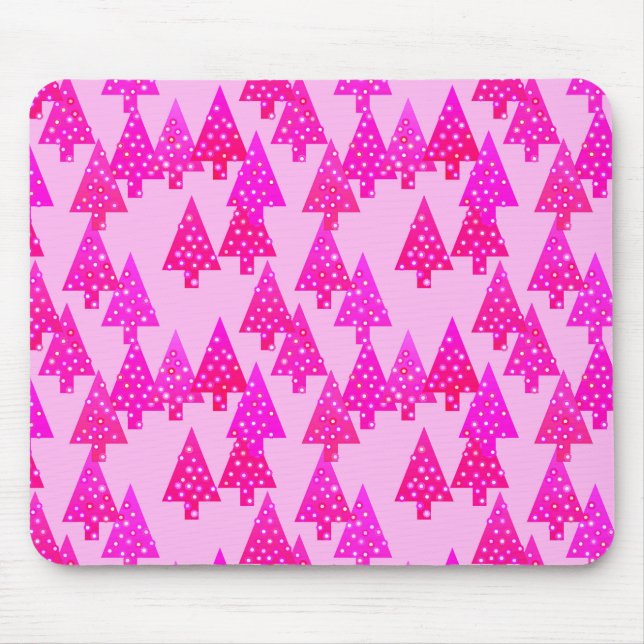Mousepad Flores de Natal modernas - cor-de-rosa fuchsia (Frente)