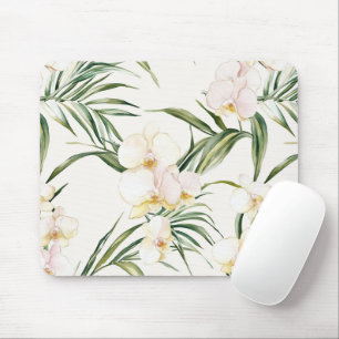 Mousepad Flores De Orquídeas Brancas Tropicais